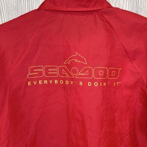 Vintage Sea Doo Windbreaker Jacket "Everybody's Doin’ It" Red Cardinal Size XL